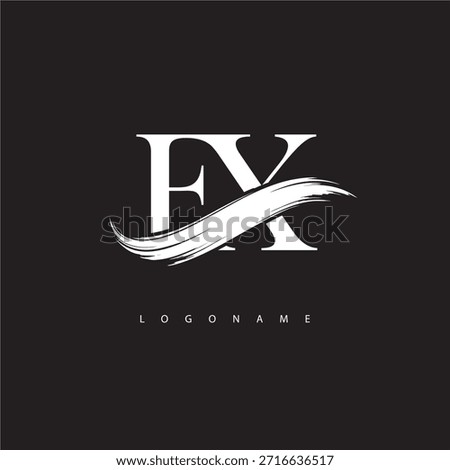 EX Letter Monogram Logo with Brush Stroke for Modern Brand Identity