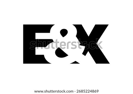 EX logo design in bold style. Black white identity symbol. Modern typography emblem. Corporate branding icon. Minimal business template.