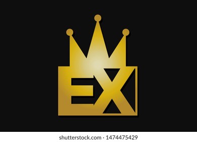 ex logo with gold crown