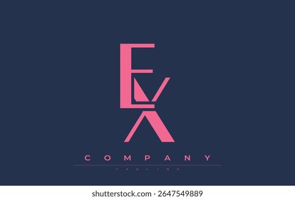 EX Modern Initials Logo Design. Branding logo with stylized initials showcasing bold design and modern aesthetic. Ideal for professional business branding or creative projects focusing on minimalistic