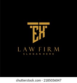 EX monogram initial logo for lawfirm with pillar design