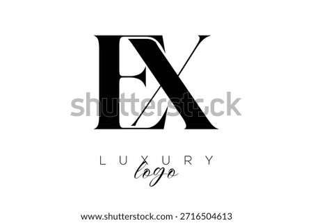 EX Serif Letter Monogram Typography Logo for Elegant Premium Branding Identity
