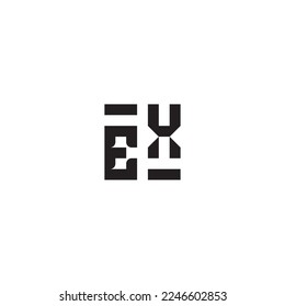 EX Square Concept Retro-Logo in hochwertigem professionellem Design, das gut auf allen Printmedien drucken kann