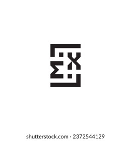 Logotipo de retro de concepto cuadrado EX en diseño profesional de alta calidad que se imprimirá bien en cualquier medio de impresión