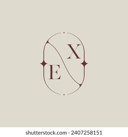 EX wedding classic in elegant monogram with high quality professional design that will print well
