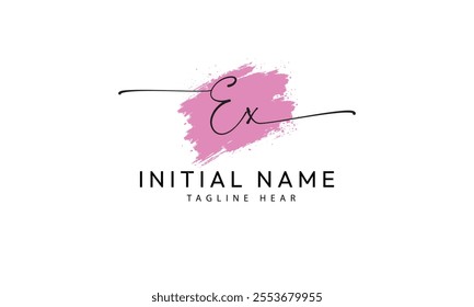  EX X E initial signature logo template vector