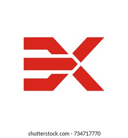 EX or X logo initial letter design template vector