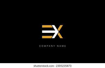 Monograma con el logotipo de las letras abstractas EX, XE