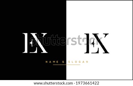 EX ,XE  Abstract Letters Logo monogram