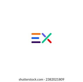 elementos de plantilla de diseño de logotipo de letras EX, XE. Logo de la letra digital abstracta moderna.