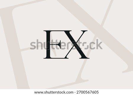 EX or XE letter logo icon design. Classic style luxury initials monogram.