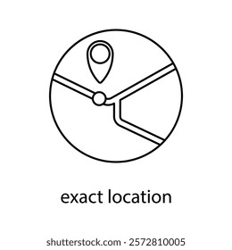 exact location concept line icon. Simple element illustration. 
exact location concept outline symbol design.
