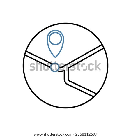 exact location concept line icon. Simple element illustration. 
exact location concept outline symbol design.