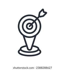 exact location icon. vector.Editable stroke.linear style sign for use web design,logo.Symbol illustration.
