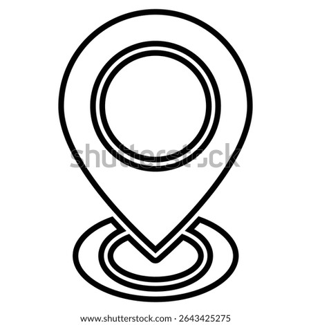 exact location line icon design. exact location thin black outline symbol vector illustration. editable stroke icon on transparent background.