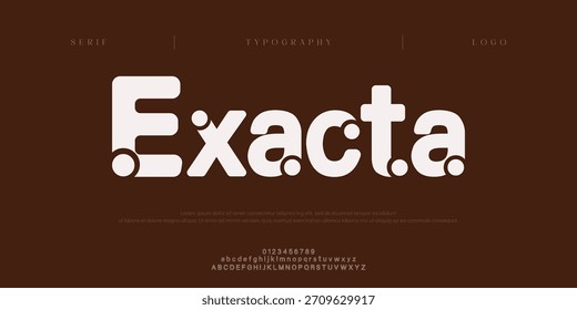 Exacta, Creative Modern Logo Sport Italic Alphabet Font. Tipografia abstrata itálico Futurebold fontes, esporte, marca de filme e logotipos. ilustração vetorial
