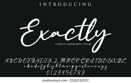 Exactly Font Stylish brush painted an uppercase vector letters, alphabet, typeface