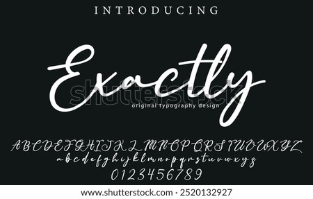 Exactly Font Stylish brush painted an uppercase vector letters, alphabet, typeface