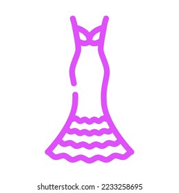 exaggerated drop bride dress color icon vector. exaggerated drop bride dress sign. isolated symbol illustration