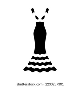 exaggerated drop bride dress glyph icon vector. exaggerated drop bride dress sign. isolated symbol illustration