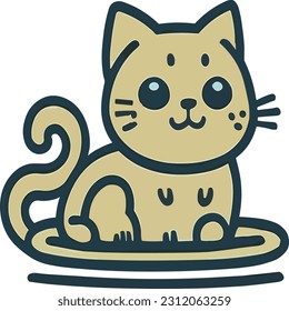 With its exaggerated expressions and exaggerated proportions, this cartoon cat in vector style is a delightful sight.