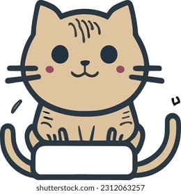 With its exaggerated features and comical gestures, this vector illustration captures the essence of a funny cat