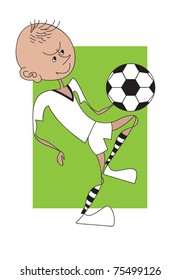 Exaggerated figure of a football player, coaching on the  football field