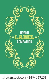 Exaggerated Rococo engraved designs in green and gold are ideal for party invitation cards