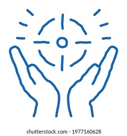 exaltation of purpose sketch icon vector. Hand drawn blue doodle line art exaltation of purpose sign. isolated symbol illustration