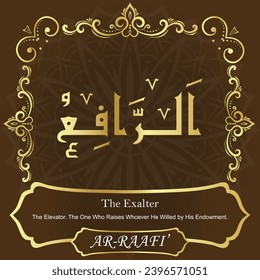 The Exalter. The Elevator. The One Who Raises Whoever He Willed
by His Endowment.