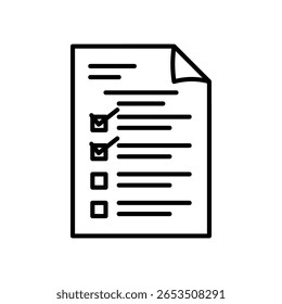 Exam answer sheet icon with check mark