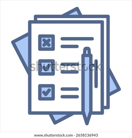 Exam Blue Icon Vector Illustration