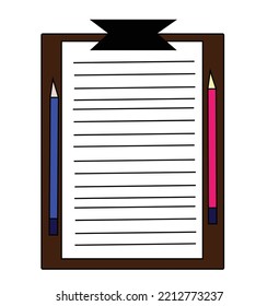 Exam board colored with 2 pencils design. vector graphic design icons and symbols for logo design and stationery and print media and etc.