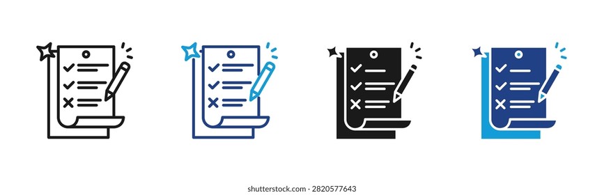 Exam Checklist Web icon with multiple style collection