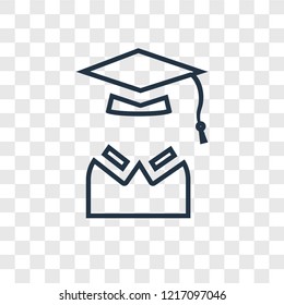 Exam concept vector linear icon isolated on transparent background, Exam concept transparency concept in outline style