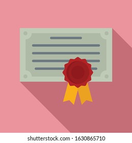 Exam diploma icon. Flat illustration of exam diploma vector icon for web design