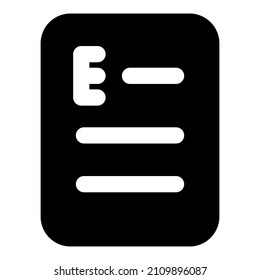 icono de examen e con color negro