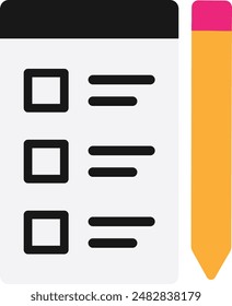 Ilustración plana del Vector del icono del estudiante de la Educación del examen