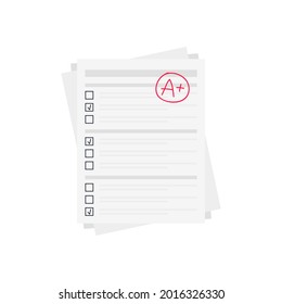 Exam evaluation grade letter system icon vector