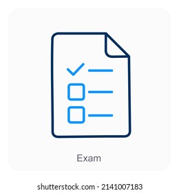 Exam And Examination Icon Concept
