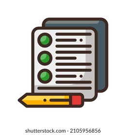 exam filled line style icon. vector illustration for graphic design, website, app. EPS 10