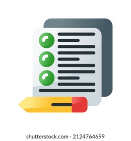 icono de estilo de gradiente plano de examen. ilustración vectorial para diseño gráfico, sitio web, aplicación. EPS 10