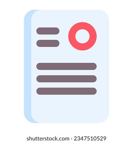 Examen en icono plano. Informe, prueba, documento, educación