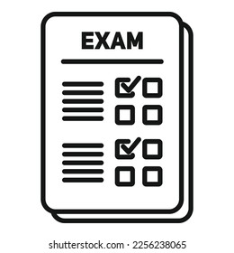 Exam form icon outline vector. Paper check. Sheet mark