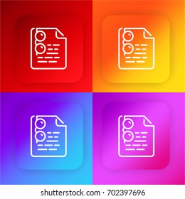 Exam four color gradient app icon set