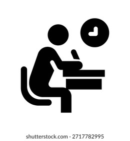 Prüfungssymbol, Symbol, Vektorgrafik. Einfache Elementgrafik, Vektorgrafik, geeignet für App, Websites und Präsentationen einzeln auf weißem Hintergrund