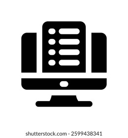 exam glyph icon. Strong and solid vector icon for websites, mobile interfaces, presentations, and visual branding. High quality and easy to edit.