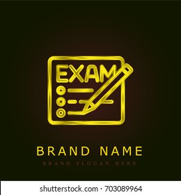 Exam golden metallic logo