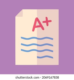 Exam grade icon, vector and glyph