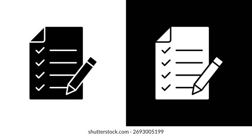 Icono de examen. El Vector de silueta negro
